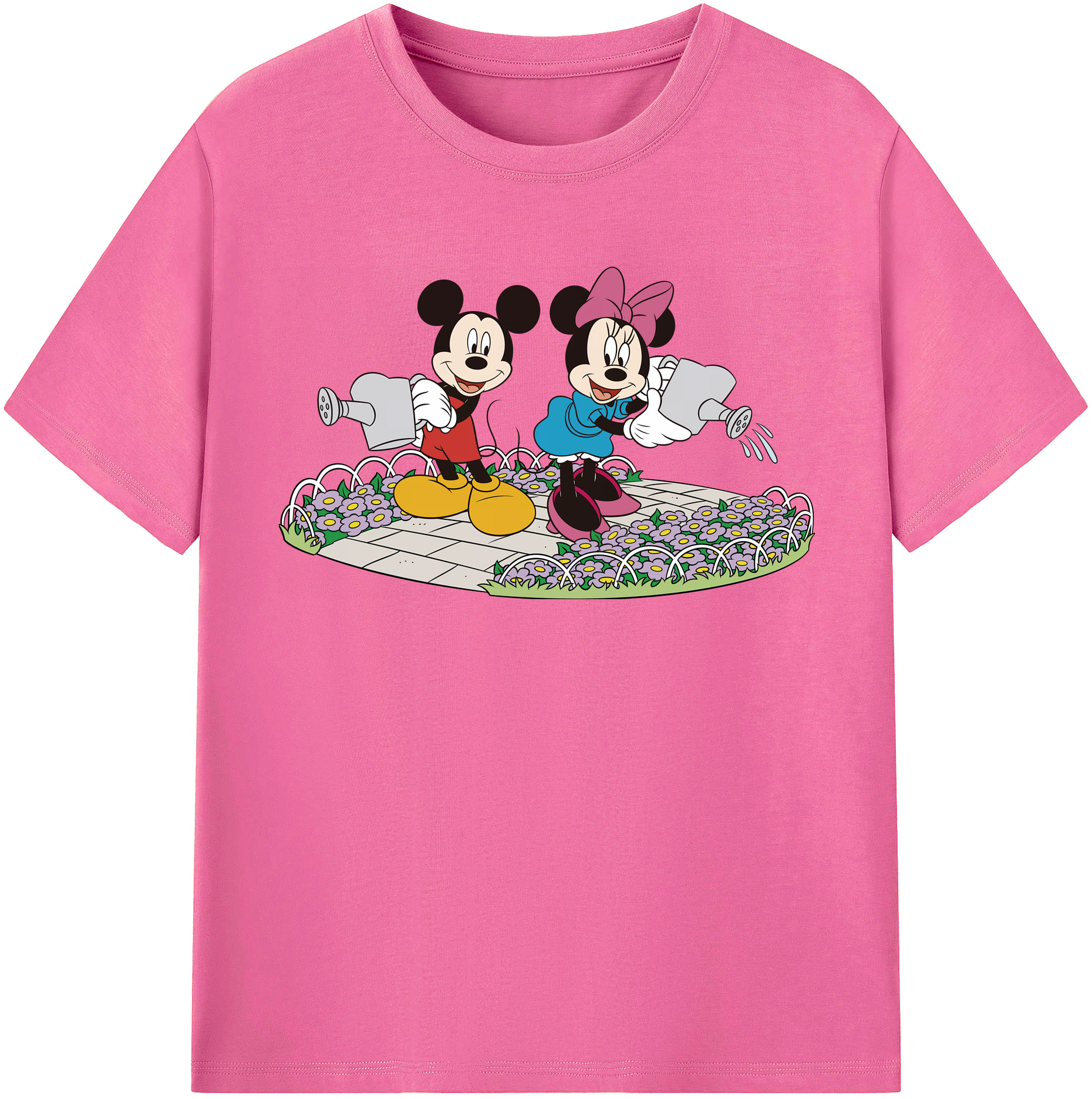（画像用） ミッキーマウス Mickey Mouse レディースカジュアルプリントTシャツ（綿100％）